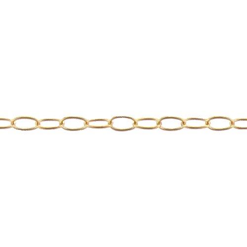 14kt Gold Filled 1.4mm Width by 2.1mm Length, Smooth Cable Chain. Price per: 1 Foot.