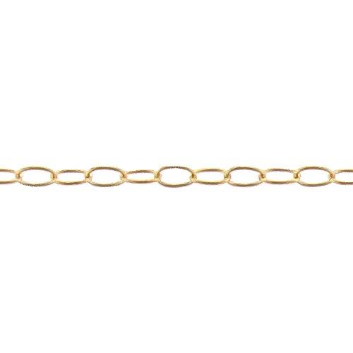 14kt Gold Filled 1.4mm Width by 2.1mm Length, Smooth Cable Chain. Price per: 1 Foot.