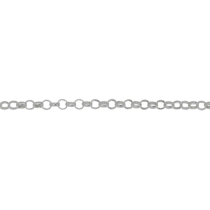 Chain by Foot. Sterling Silver 2.35mm Width / Length Circle Link, Rolo Chain. Price per: 1 Foot.