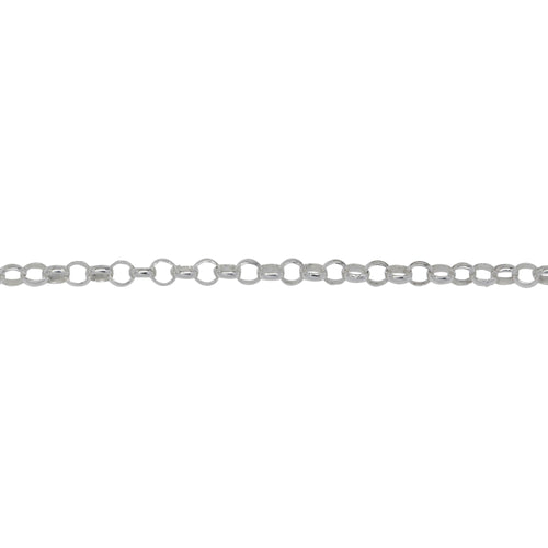 Chain by Foot. Sterling Silver 2.35mm Width / Length Circle Link, Rolo Chain. Price per: 1 Foot.