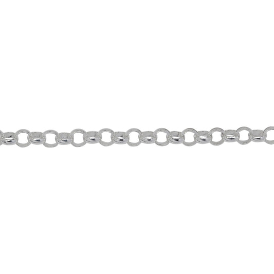 Chain by Foot. Sterling Silver 3.26mm Width / Length Circle Link, Rolo Chain. Price per: 1 Foot.