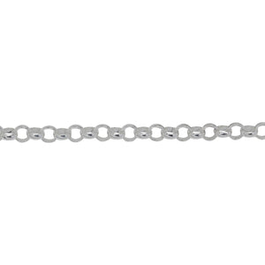 Chain by Foot. Sterling Silver 3.26mm Width / Length Circle Link, Rolo Chain. Price per: 1 Foot.