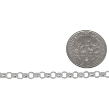 Load image into Gallery viewer, Sterling Silver 3.26mm Width / Length Circle Link, Rolo Chain. Price per: 1 Foot.
