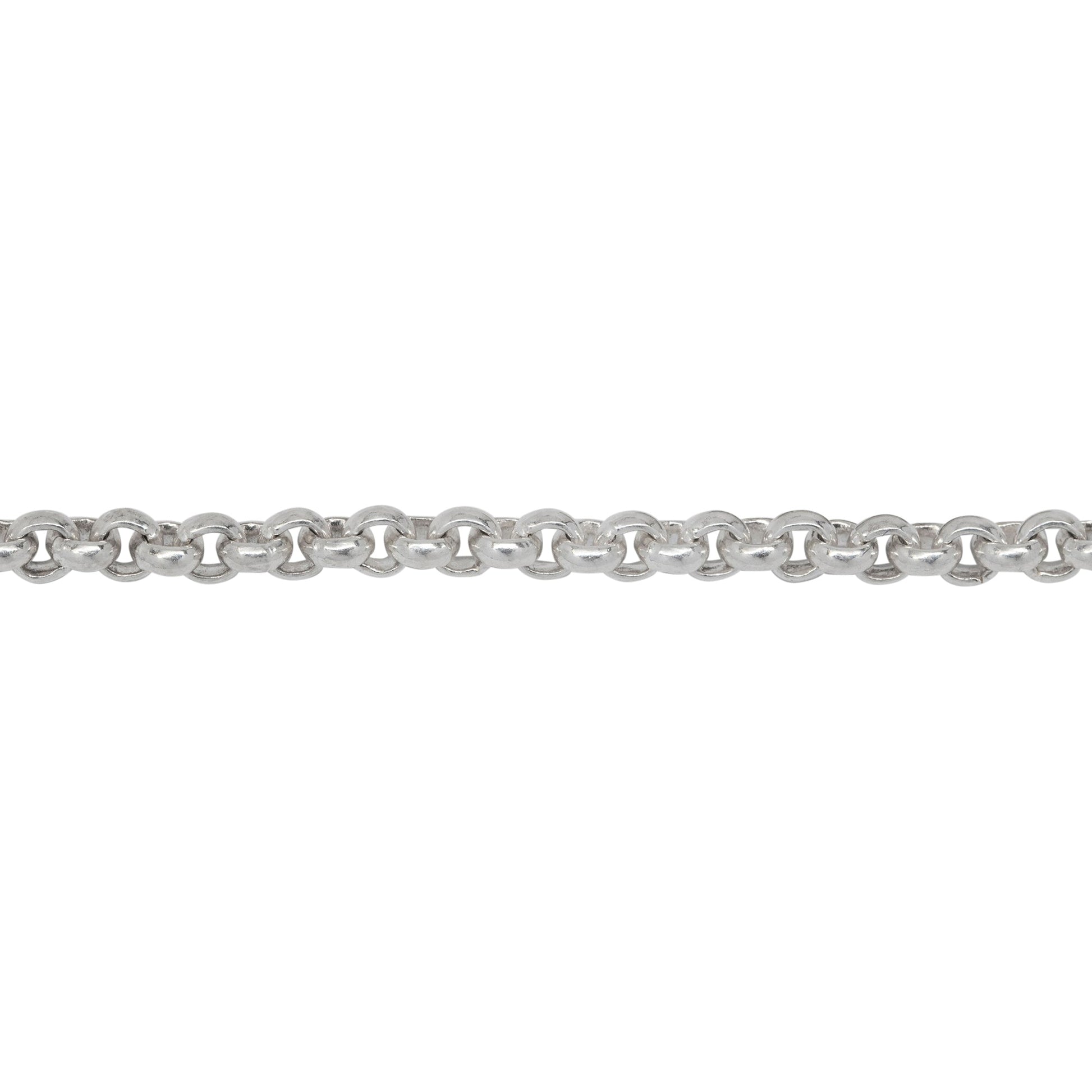 Chain by Foot. Sterling Silver 3.26mm Width / Length Circle Link, Rolo Chain. Price per: 1 Inch.