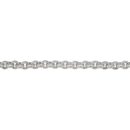 Chain by Foot. Sterling Silver 3.26mm Width / Length Circle Link, Rolo Chain. Price per: 1 Inch.