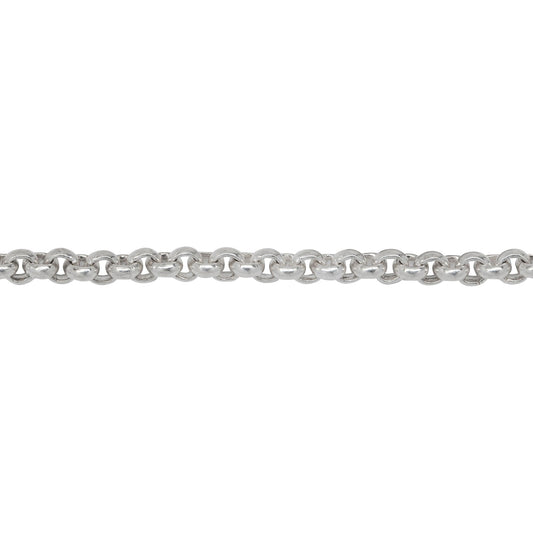 Chain by Foot. Sterling Silver 3.26mm Width / Length Circle Link, Rolo Chain. Price per: 1 Inch.