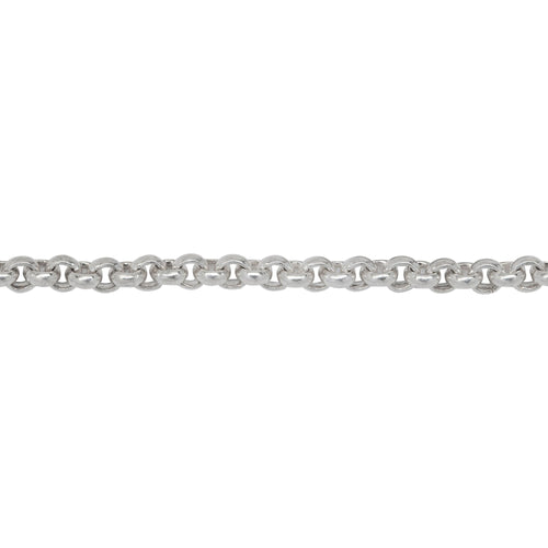 Chain by Foot. Sterling Silver 3.26mm Width / Length Circle Link, Rolo Chain. Price per: 1 Inch.