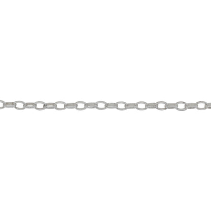 Chain by Foot. Sterling Silver 2.15mm Width by 3.06mm Length, Oval Rolo Chain. Price per: 1 Foot.