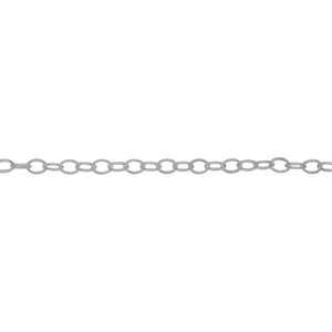 Chain by Foot. Sterling Silver 2.30mm Width by 3.15mm Length, Smooth Cable Chain. Price per: 1 Foot.