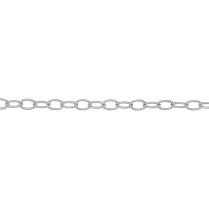 Chain by Foot. Sterling Silver 2.66mm Width by 4.08mm Length, Smooth Cable Chain. Price per: 1 Foot.