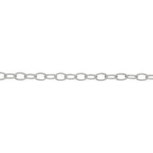 Chain by Foot. Sterling Silver 2.66mm Width by 4.08mm Length, Smooth Cable Chain. Price per: 1 Foot.