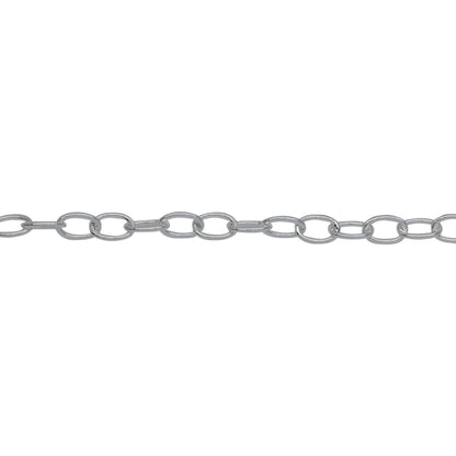 Chain by Foot. Sterling Silver 3.1mm Width by 4.7mm Length, Smooth Cable Chain. Price per: 1 Foot.