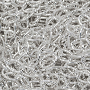 Sterling Silver 3.1mm Width by 4.7mm Length, Smooth Cable Chain. Price per: 1 Foot.