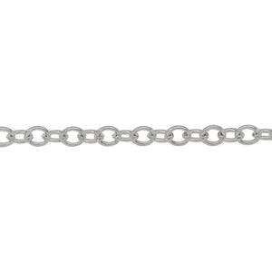Chain by Foot. Sterling Silver 3.8mm Width by 4.7mm Length, Smooth Cable Chain. Price per: 1 Foot.