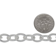 Load image into Gallery viewer, Sterling Silver 7.6mm Width by 10.3mm Length, Smooth Cable Chain. Price per: 1 Inch.
