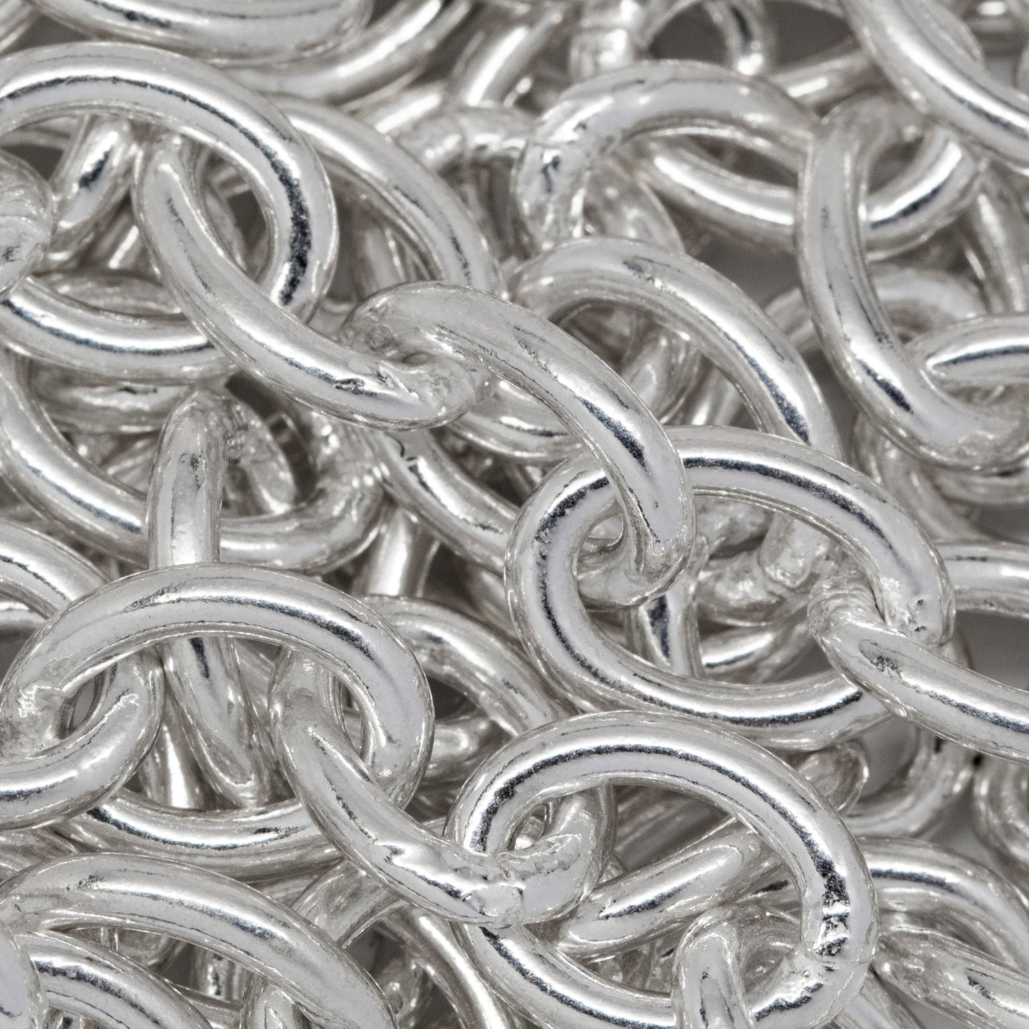 Sterling Silver 7.6mm Width by 10.3mm Length, Smooth Cable Chain. Price per: 1 Inch.