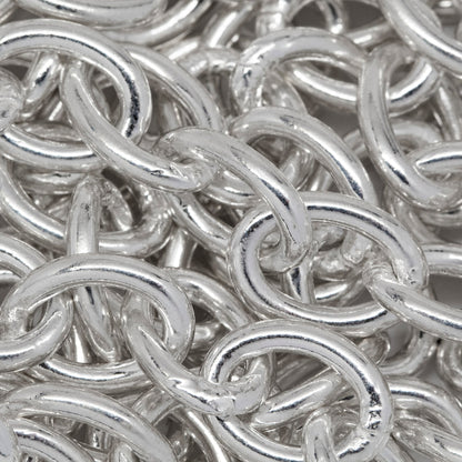 Sterling Silver 7.6mm Width by 10.3mm Length, Smooth Cable Chain. Price per: 1 Inch.