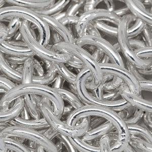 Sterling Silver 7.6mm Width by 10.3mm Length, Smooth Cable Chain. Price per: 1 Inch.