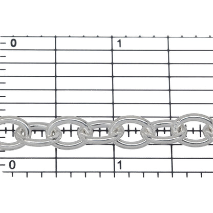 Sterling Silver 7.6mm Width by 10.3mm Length, Smooth Cable Chain. Price per: 1 Inch.