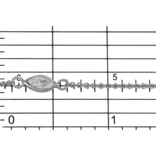 Load image into Gallery viewer, Sterling Silver Rhodium Plated 4.15mm by 8.76mm White CZ Oval Bezel Set Link Connected by 2.72mm Smooth Circles on Each Side of Bezel Set, followed by 1.33mm by 1.5 Smooth Cable Chain Every 2 Inches, Bezel Set Chain. Price per: 1 Inch.
