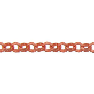 Copper 5.95mm Width / Length, Corrugated Twisted Rolo Chain. Price per: 1 Foot.