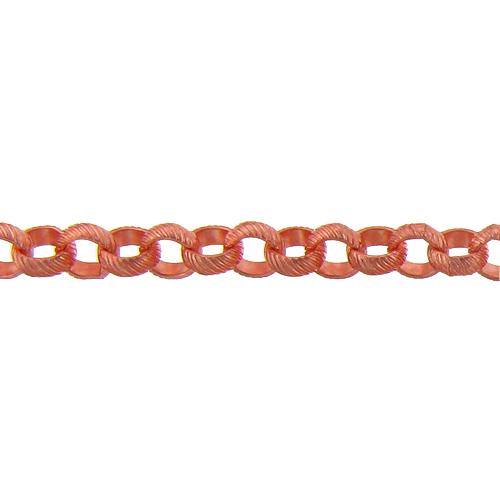 Copper 5.95mm Width / Length, Corrugated Twisted Rolo Chain. Price per: 1 Foot.