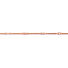 Load image into Gallery viewer, Copper 1.04mm Width by 13.3mm Length Smooth Bar Link Followed By 2.5mm Width by 3.1mm Length Smooth Oval Link, Bar Chain. Price per: 1 Foot.
