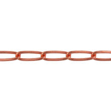 Load image into Gallery viewer, Copper 4.3mm Width by 12.1mm Length, Smooth Curb Chain. Price per: 1 Foot.
