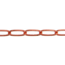 Load image into Gallery viewer, Copper 4.3mm Width by 12.1mm Length, Corrugated Curb Chain. Price per: 1 Foot.
