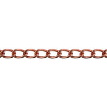 Load image into Gallery viewer, Copper 3.35mm Width by 5.45mm Length, Smooth Curb Chain. Price per: 1 Foot.
