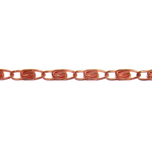 Copper 4.60mm Width by 14.05mm Length, Smooth Scroll Chain. Price per: 1 Foot.