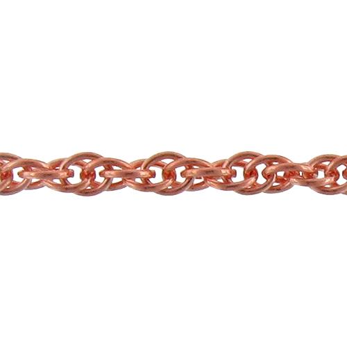 Copper 3.90mm Width by 5.15mm Length, Smooth Rope Chain. Price per: 1 Foot.