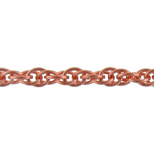 Copper 3.4mm Width by 4.4mm Length, Smooth Rope Chain. Price per: 1 Foot.