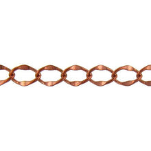 Load image into Gallery viewer, Copper 13.25mm Width by 19.85mm Length, Dapped Curb Chain. Price per: 1 Foot.
