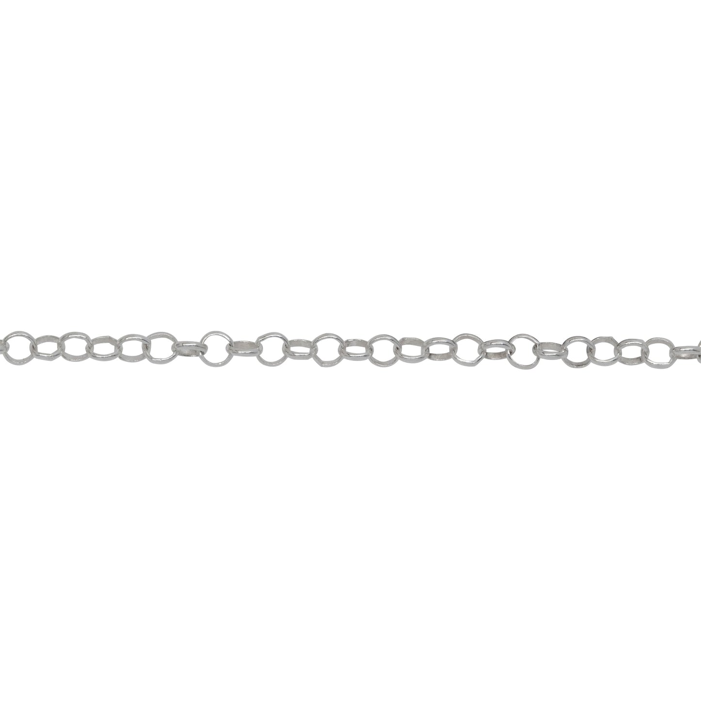 Chain by Foot. Sterling Silver 2.22mm Width / Length, Circle Rolo Chain. Price per: 1 Foot.
