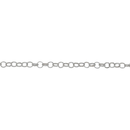 Chain by Foot. Sterling Silver 2.22mm Width / Length, Circle Rolo Chain. Price per: 1 Foot.