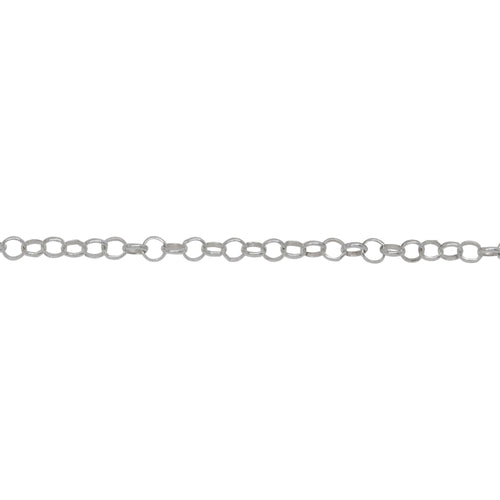 Chain by Foot. Sterling Silver 2.22mm Width / Length, Circle Rolo Chain. Price per: 1 Foot.