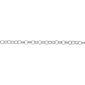 Chain by Foot. Sterling Silver 2.22mm Width / Length, Circle Rolo Chain. Price per: 1 Foot.