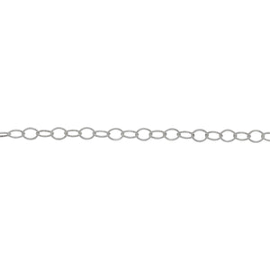 Chain by Foot. Sterling Silver 2.11mm Width by 2.89mm Length Flat, Corrugated Oval Cable Chain. Price per: 1 Foot.