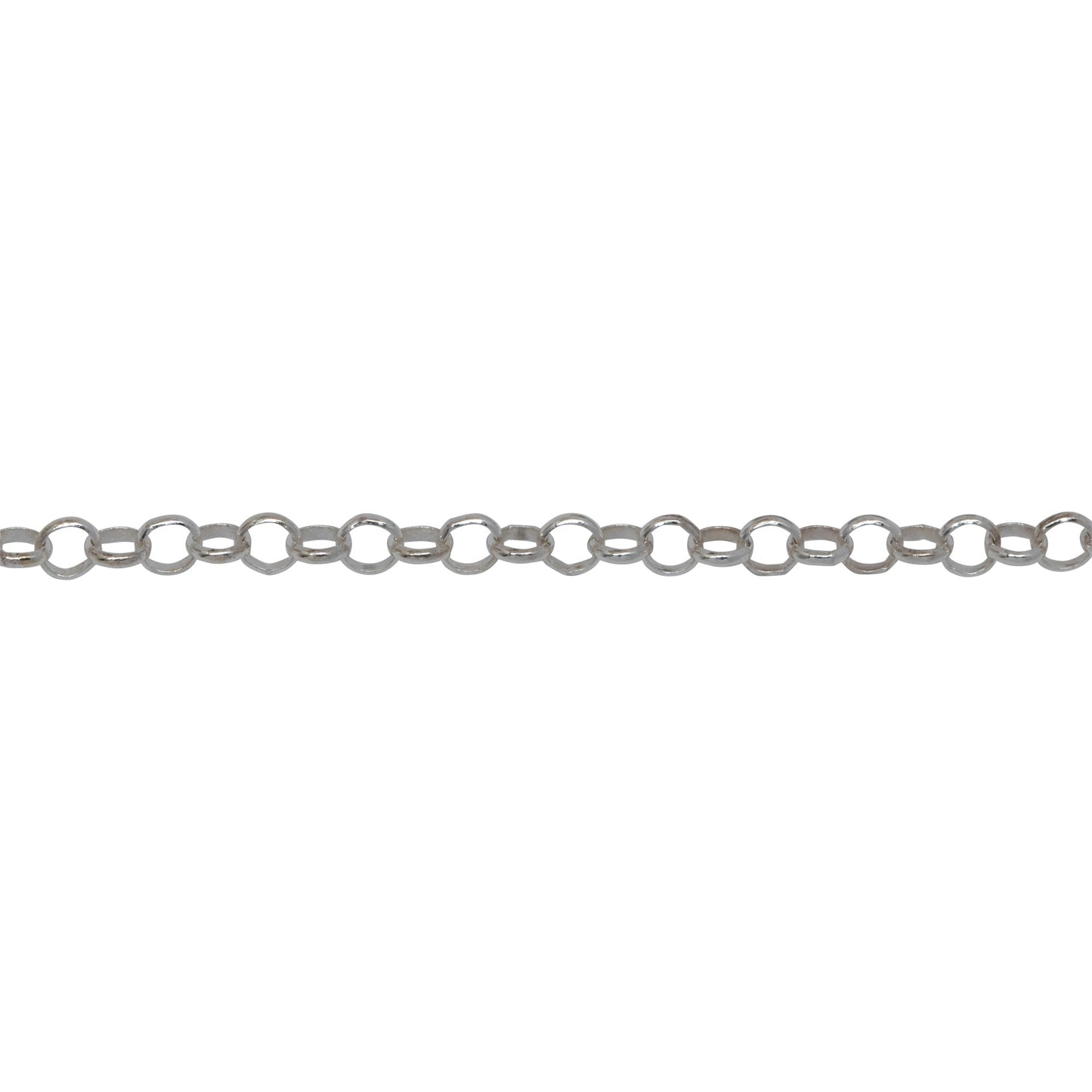 Chain by Foot. Sterling Silver 2.40mm Width / Length, Circle Rolo Chain. Price per: 1 Foot.