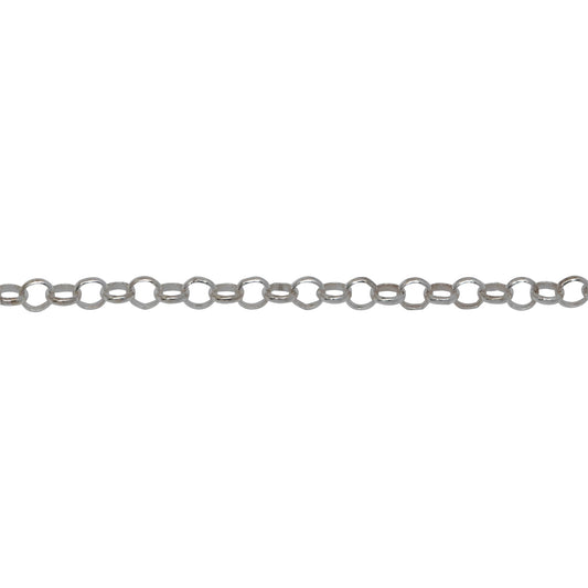 Chain by Foot. Sterling Silver 2.40mm Width / Length, Circle Rolo Chain. Price per: 1 Foot.