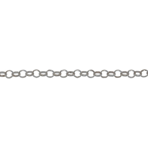 Chain by Foot. Sterling Silver 2.40mm Width / Length, Circle Rolo Chain. Price per: 1 Foot.