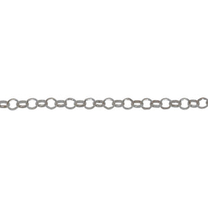 Chain by Foot. Sterling Silver 2.40mm Width / Length, Circle Rolo Chain. Price per: 1 Foot.