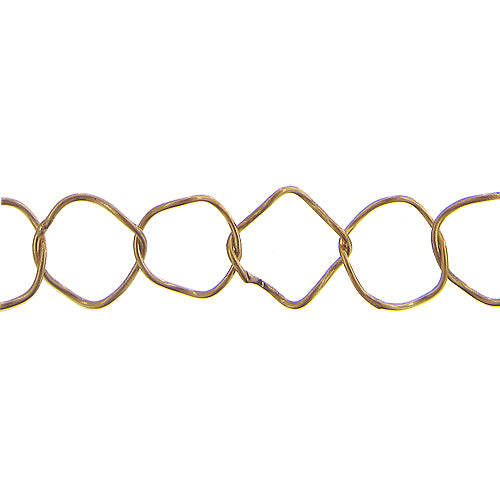 Brass 16.10mm Width by 16.35mm Length Smooth Popcorn Link, Popcorn Chain. Price per: 1 Foot.