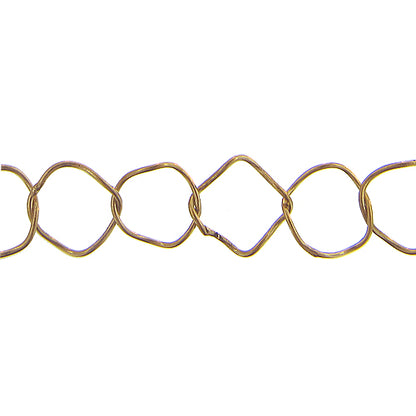 Brass 16.10mm Width by 16.35mm Length Smooth Popcorn Link, Popcorn Chain. Price per: 1 Foot.