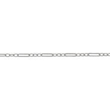 Load image into Gallery viewer, Chain by Foot. Sterling Silver One of 1.6mm Width by 5.0mm Length Flat Larger Oval Link Followed by Three of 1.6mm Width by 2.0mm Length Smaller Oval Links With Middle Smaller Oval Link Being Flat, Long and Short Chain. Price per: 1 Foot.
