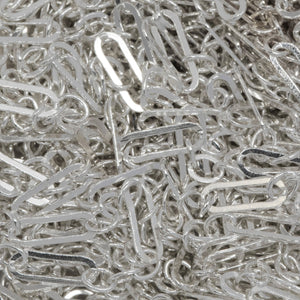 Sterling Silver One of 1.6mm Width by 5.0mm Length Flat Larger Oval Link Followed by Three of 1.6mm Width by 2.0mm Length Smaller Oval Links With Middle Smaller Oval Link Being Flat, Long and Short Chain. Price per: 1 Foot.