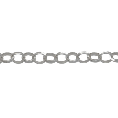 Sterling Silver 5.0mm Width / Length, Circle Rolo Chain. Price per: 1 Foot.