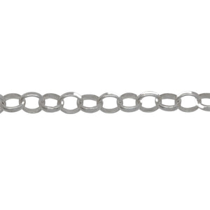 Sterling Silver 5.0mm Width / Length, Circle Rolo Chain. Price per: 1 Foot.