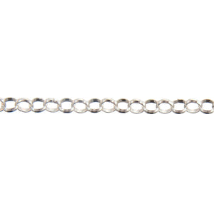 Sterling Silver 5.0mm Width / Length, Circle Rolo Chain. Price per: 1 Foot.